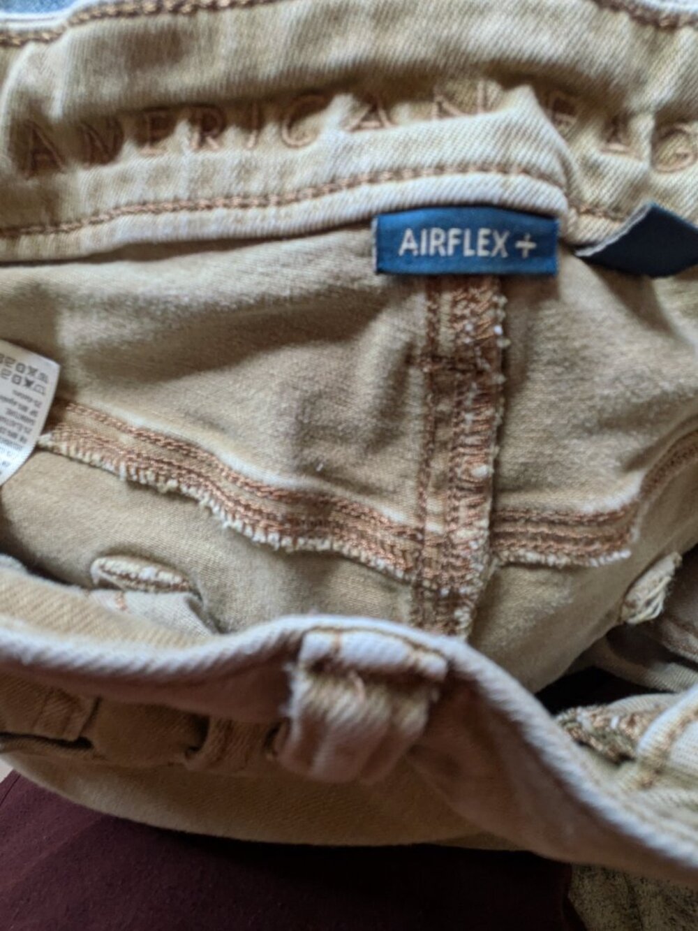American eagle airflex tan size 32X34 jeans men athletic fit casual #752 - Picture 5 of 7